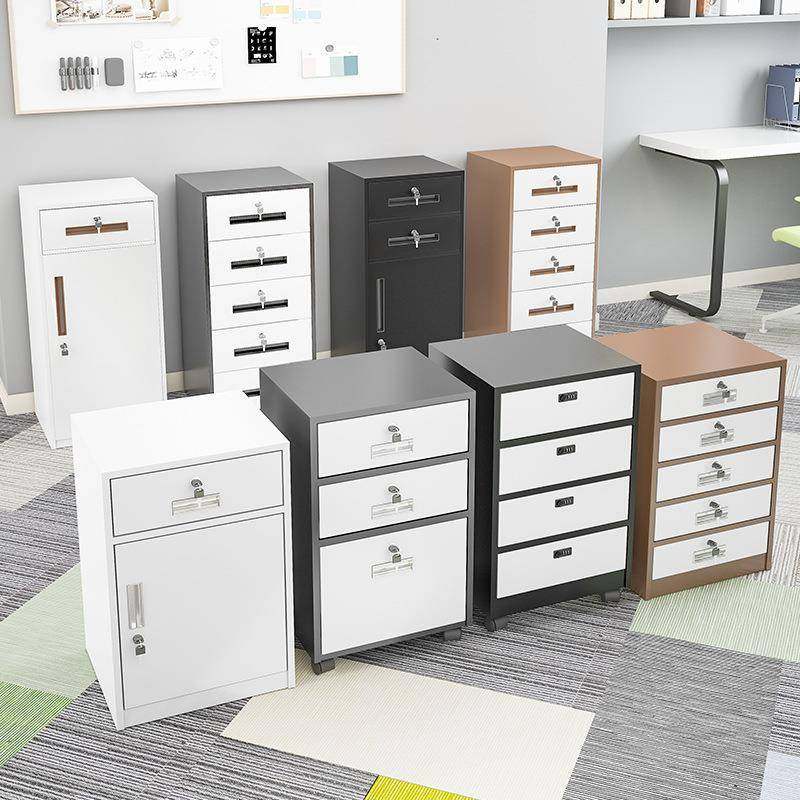 办桌下抽屉柜公密码档案储物柜锁室HDG-01移带动小矮柜铁皮a4文件