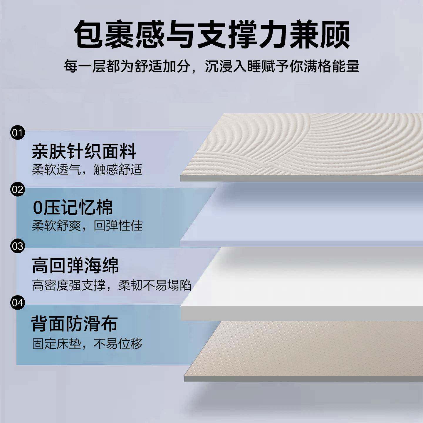 0抗棉记忆复合海绵压床垫可拆洗立体学生卧感WUR室防塌陷榻榻米软