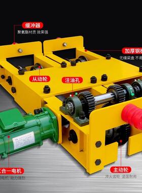 欧式悬单梁双梁桥挂式倒挂式行1T2VEB车T3T电行车端梁头动三合一