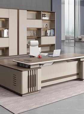 理哇噢烤老板桌椅组合书柜高档ZY-B24B领厂导大班台家漆具经班台