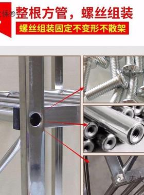 不锈钢简易单布衣柜管框架加粗加固CBQ双人拼装收钢纳挂衣架螺麦