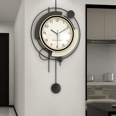 钟表挂客厅2025新款轻奢关风现代大静音玄钟气网红感挂墙时钟20F9