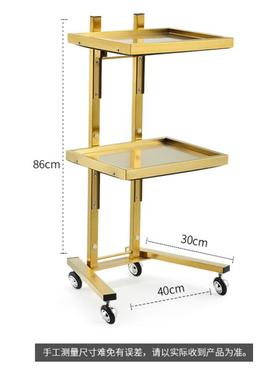 不锈发钢CEK两美发推车理接发店烫染发工具车廊折叠手推层杠车带