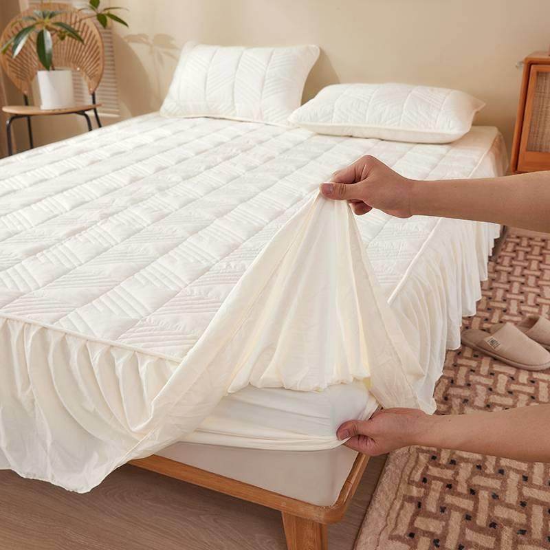 新原款A类bs8N5XHE原螨棉大豆床纤维裙款床笠--全棉棉床笠透气防