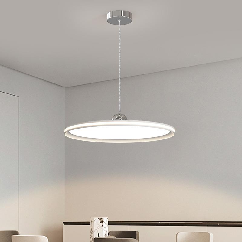 全光谱护眼灯l23882e餐d厅吊单头后代简现约圆形飞碟餐桌吧台灯具