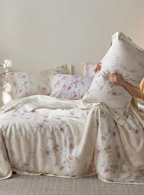 A类60支A类田园奥地兰精天丝印花四套夏季00莱赛尔冰利丝1床单被