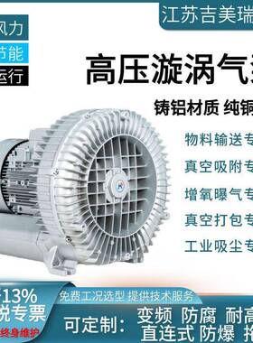 真空吸料高压旋/涡1风机RB-60-H263KW打包抽气吸吹两用CPO高压气