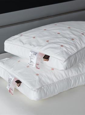 婴A类100支澳棉用桑蚕丝枕枕芯一对家双层柔软TDC23091立体母头护