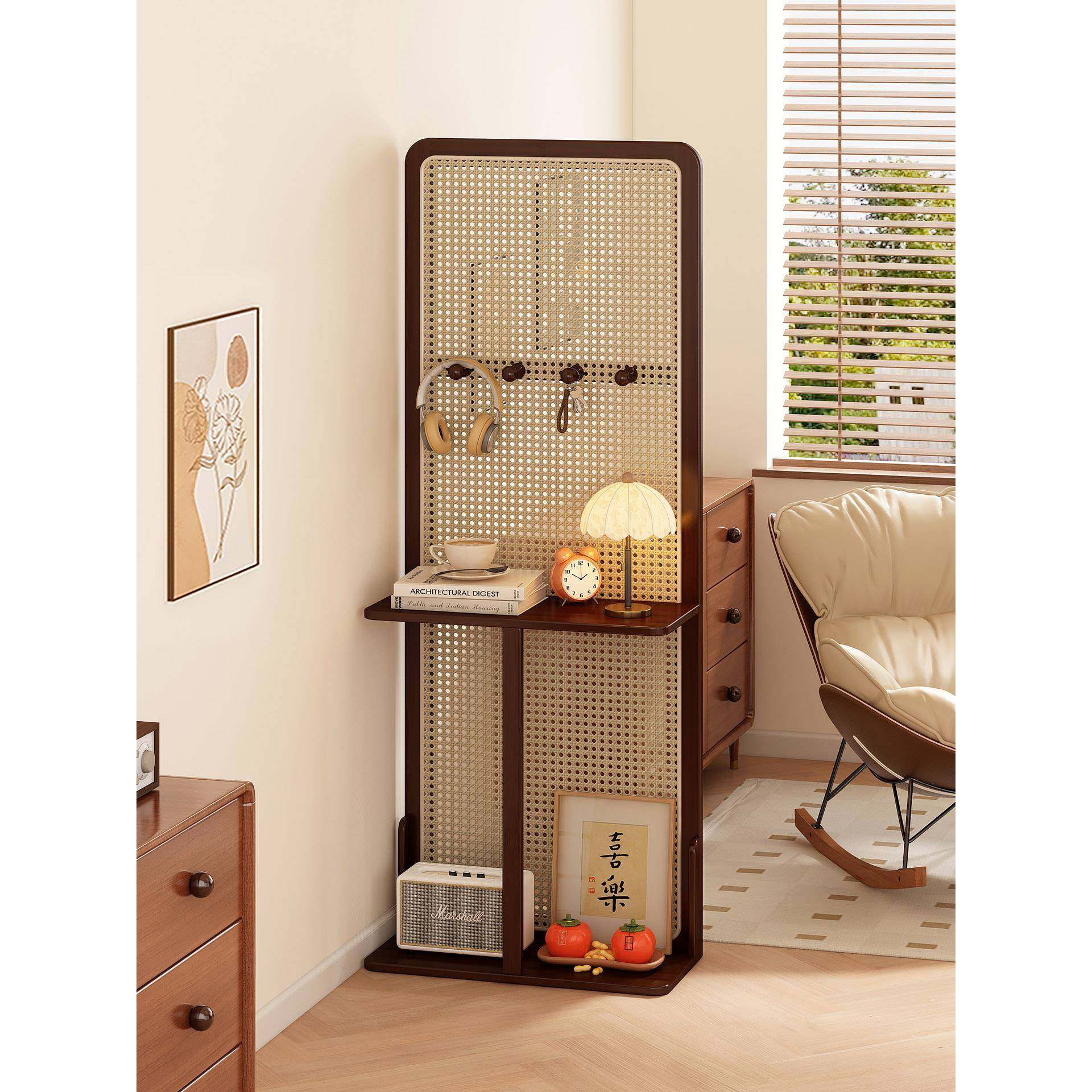 中古风矮屏风断客厅轻WZ-02TBY家奢隔感遮挡折屏用玄?关折叠移动