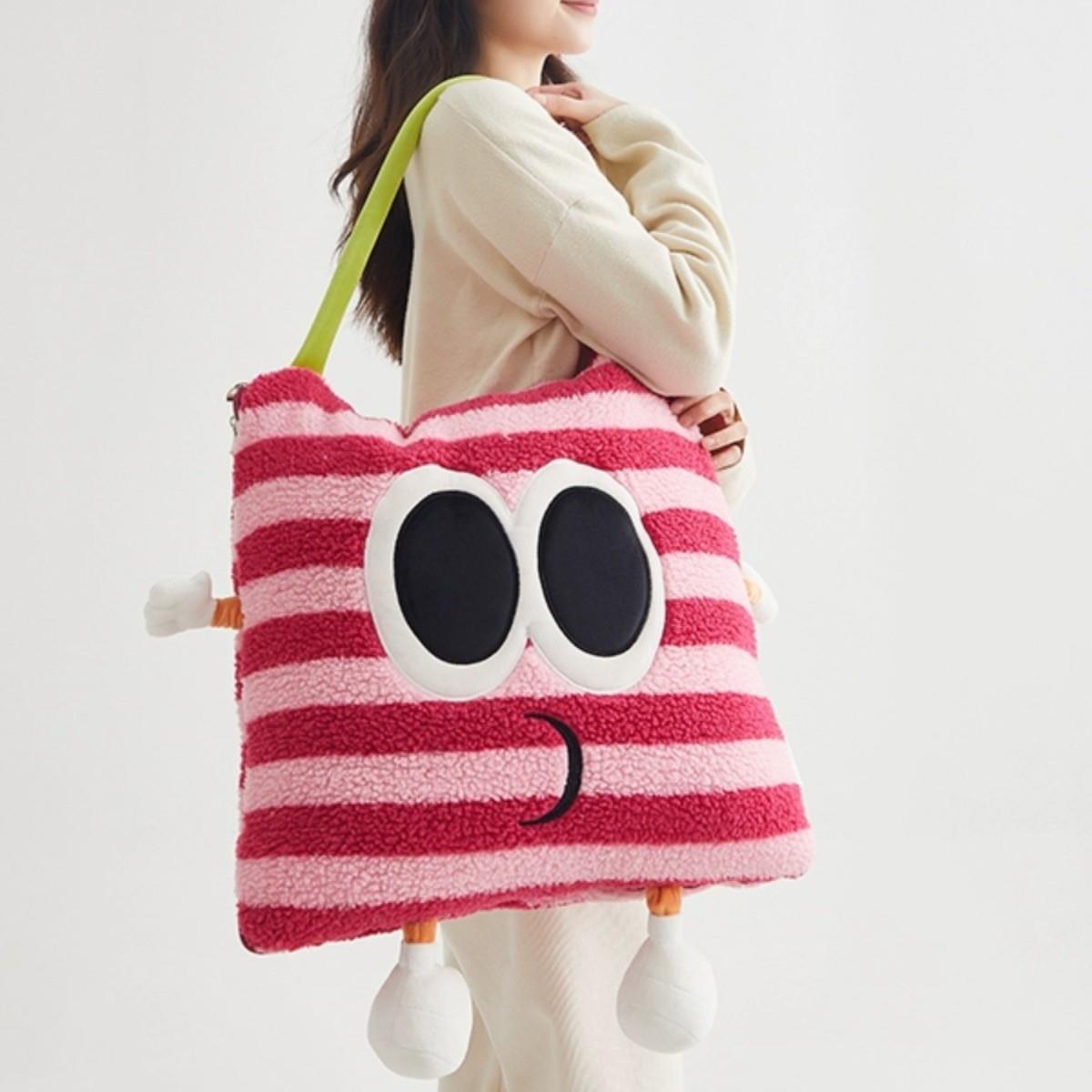 多巴时尚手拎抱枕被子两二用汽车沙发盖毯办A7734633合一公室午胺