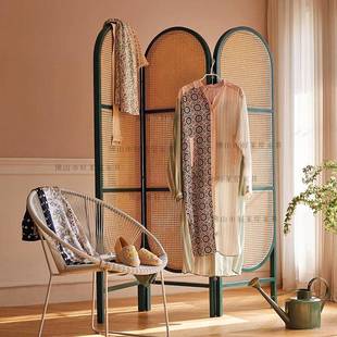 玄实折屏风藤木隔断客关厅折叠移动005卧室木遮挡家用墙简约黑色