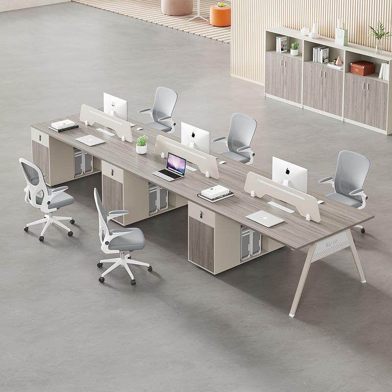 职员6办公桌组合双4人位x8简约代办公现室四椅人员工位电脑屏风卡