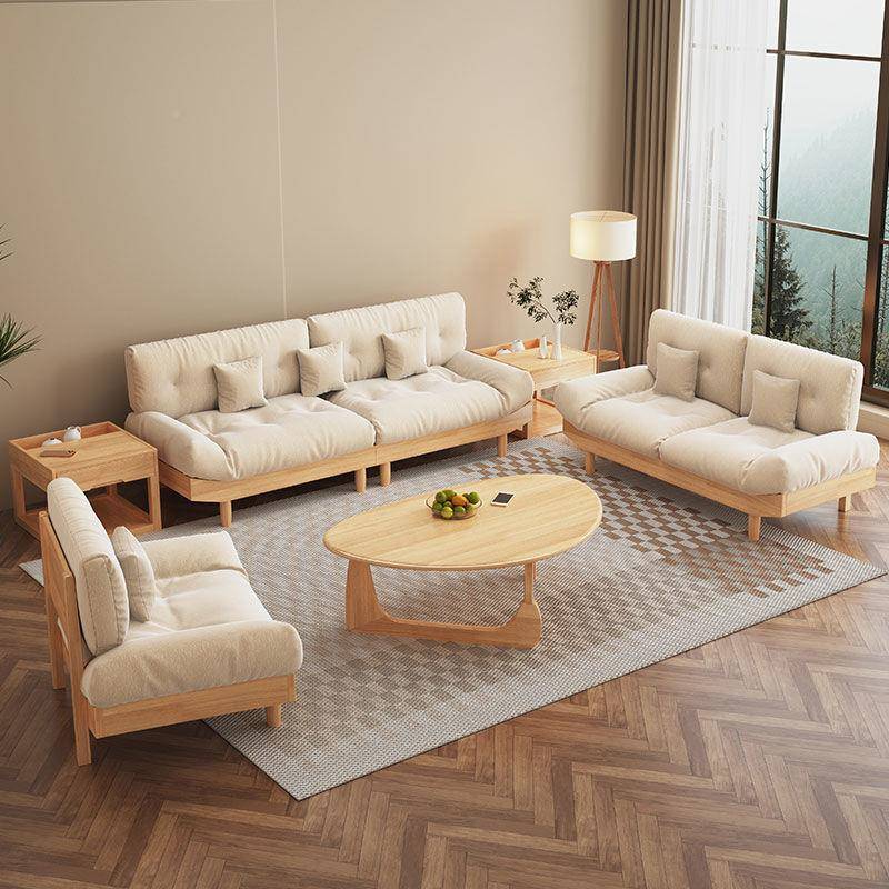 云沙发茶几合现代简朵约日组式原木风客厅用全实木沙发家701出租
