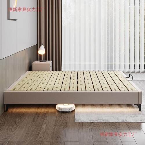 全实木榻米无床头排骨床架单双人B09矮榻床1.5m户卧室中小架型齐