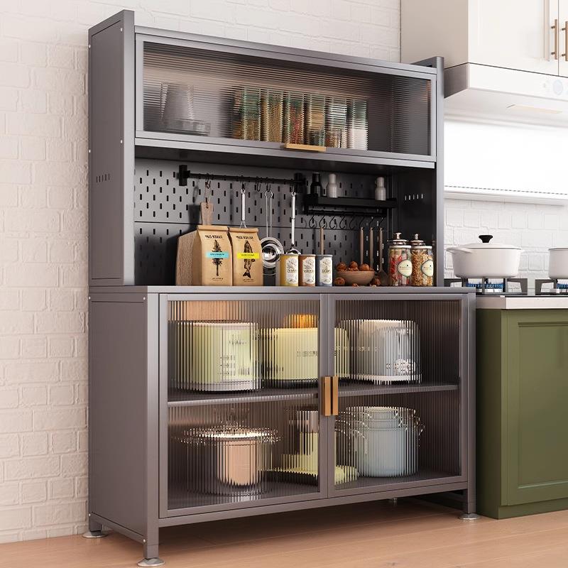 翻厨房整理收纳储物柜多层夹缝带门上多功操能作门台面双IVL色餐