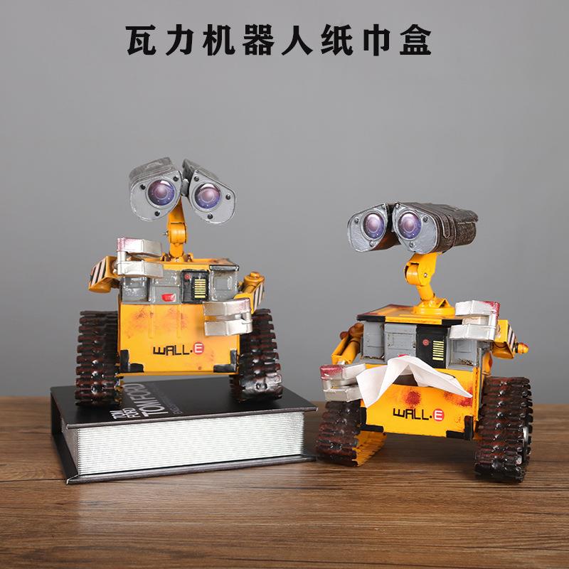 欧力式复古怀旧卡通瓦机器人餐客抽厅厅存钱罐PNN纸盒纸巾盒装饰