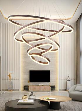 后现代吊灯简个性创意灯客厅圆环餐厅吊线led餐约灯极720厅简轻奢