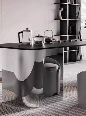 阳PHA台茶桌轻奢现代岩板亚克悬器浮力座茶盘电一体底家居客厅茶