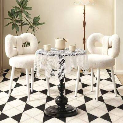 油化妆椅升女生卧室电脑椅可降旋转奶风蝶TIV结梳妆凳美蝴甲靠背