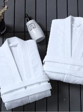 纯棉男长款温泉衣民宿浴秋冬家用女宾馆加厚绒白色酒店GRL割浴袍