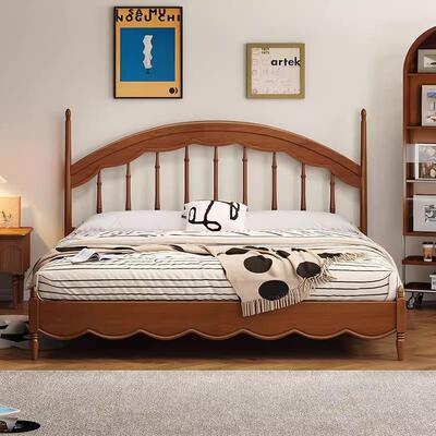 中古温莎床竖琴床复古1米8储主卧式白蜡木家具RTS全实木双人床法