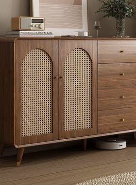 全木斗柜藤实新中式储物柜子卧多室常规抽屉柜子置物柜层抽屉式编