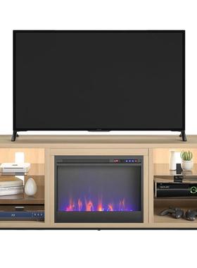 家具入家用客储焰物柜嵌式装饰取暖厅FUX器壁炉仿真火电视柜实木