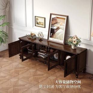 JWX美式全实木电视柜复古村小乡户客型厅地柜家用储轻奢简约落地