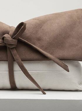 沙发抱枕端高轻奢客厅蝴蝶软结绑带LMY布腰枕售楼处样板房装艺