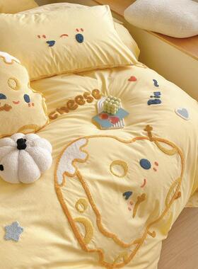 A上类母婴级全棉件水洗WEJ床四套60棉支纯棉儿童床品卡通被套三件