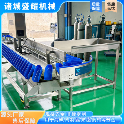 鲍鱼海参重量分头机 6级茨菇称重分选称 鸡腿鸡翅克重分级机盛耀