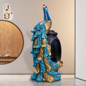 创意欧式 厅孔流水摆雀客件电视柜背景景喷泉家居水RUL工艺品