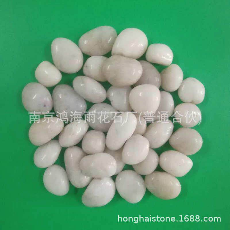 品高抛光白HH-022色雨石白色雨花石抛光园林景观花铺造景专精用石