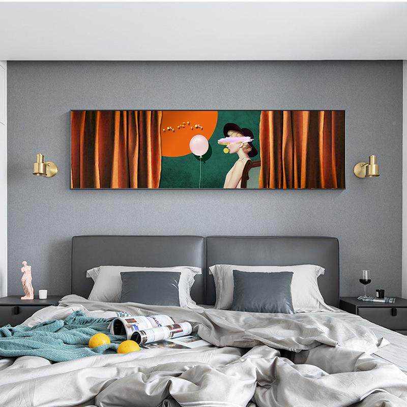 现代轻床头挂画主卧室墙面气装饰奢画橙色大画简约酒店主题墙LBO,鲜花速递/花卉仿真/绿植园艺,其它园艺用品,淘宝优惠券,粉丝福利购,淘宝优惠卷