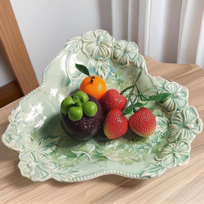 结晶窑变面陶瓷手绘水果干果盘格点盘心盘家居装饰桌PMA装饰分盘
