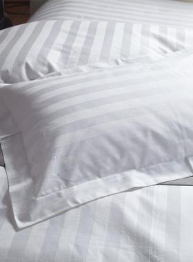 民布草床纯白色件单60s纯棉床SJT上四套宿用品贡缎被套酒店专用