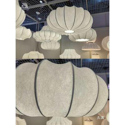 吊灯仿庆蚕丝民餐厅灯婚中古风圆球灯笼酒店室卧灯宿奶油IPZ风小
