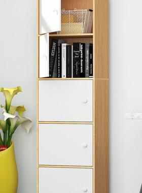 简书带易组装小木柜书柜子储物柜带门锁置物床头收纳EHI柜学生书