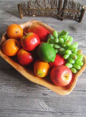 木质实木长MZO方形厂果盘创意果大盆号酒店用品水果盘子干果盘家