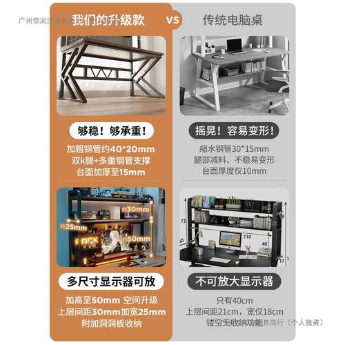 书台式电脑桌家用书体桌架MSJ一桌办公子桌洞洞板学习桌卧室电竞