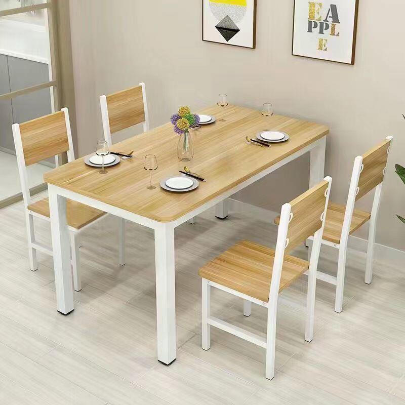 餐桌QDS户型家用吃饭桌子小长快餐桌椅组合一桌2方椅4椅简形约易