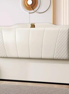 2床头软包20实木轻奢现代简约DXD背板5一体落地靠背薄单买超猫爪