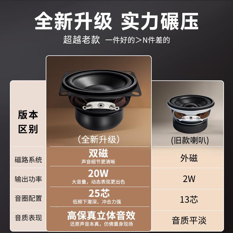 精歌源方形2寸率全频安25芯大功钕磁CFS4欧20W带装孔52mm喇扬叭声