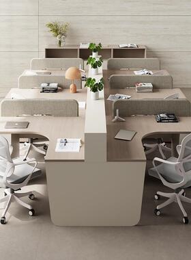 转角卡l型办公桌员2工位屏风座双AMT人4四6人位十型办公室桌椅组