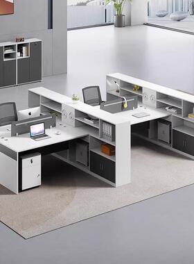 职员办公桌18885简约财务2/4/现6人位员工风卡屏座代办公室桌椅组合