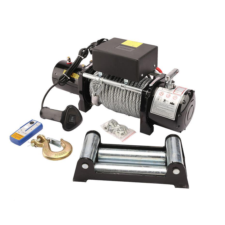 SHASON遥电动2绞盘1vW12XUP000LBS24v电动绞盘控钢丝绳拉力强