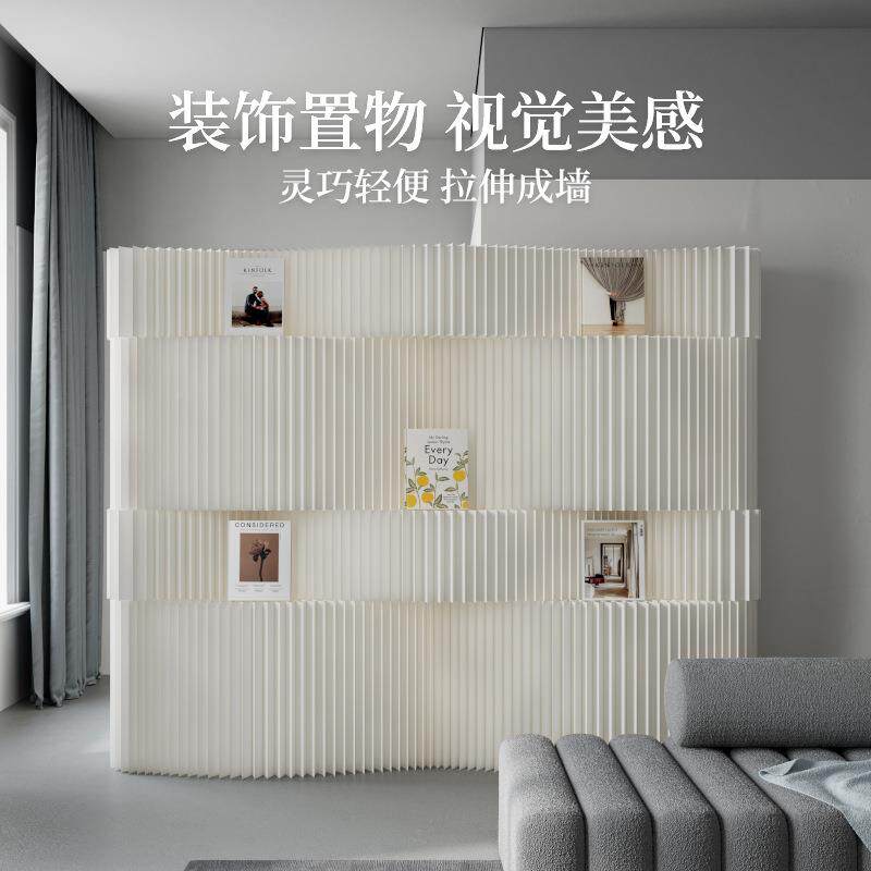 展会厅轻漾风琴纸墙层展次感自由加叠装饰隔断术艺屏浮光纸墙风拼