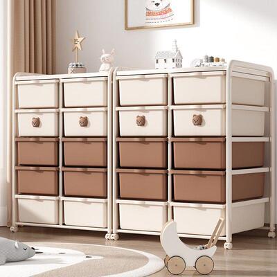 儿童玩具室收纳柜书架置物架客婴儿家用卧WUR宝宝落地储物收纳厅