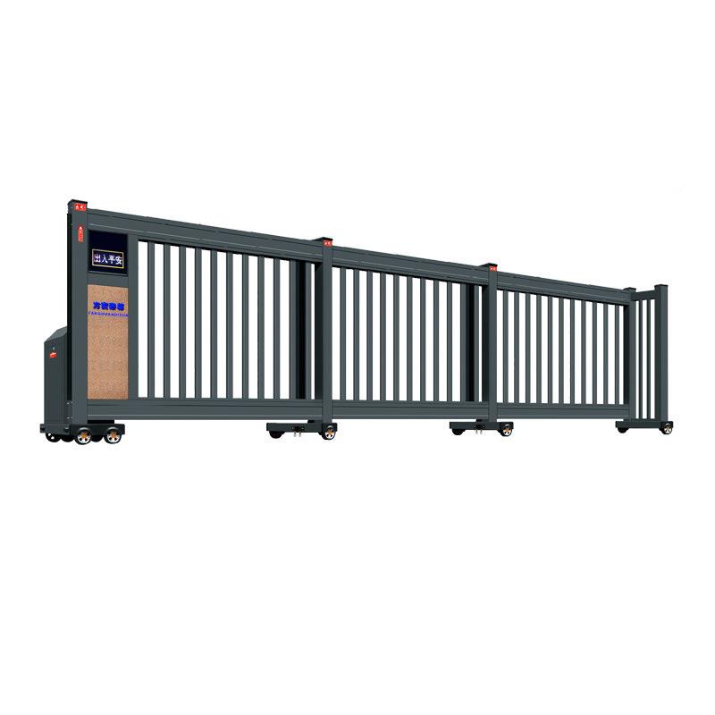 铝合金分段电动无轨伸缩门安全学校工厂段滑门庭院平移大门智能