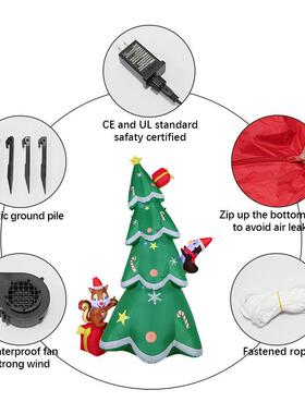 气企鹅松鼠爬圣院诞树LED发光气模圣诞24429节假充日派庭对草坪装